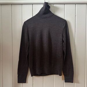 Banana Republic Factory Charcoal Turtleneck 100% Merino Wool Sweater XS